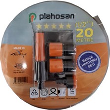 Plahosan 1/2" 20 Metre Süper Elastik Bahçe Hortum Seti