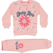by BebekOdam Kız Çocuk Pudra Daisy Love Papatya Baskılı 2'li Takım - 1014863