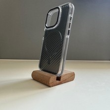Luxury Aksesuar Apple iPhone 15 Pro Max Premium Karbon Yüzey Magsafe Wireless Şarj Özellikli Kılıf