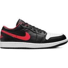 Nike Air Jordan 1 Low Leather Sneaker Hakiki Deri  Günlük Spor Ayakkabı Siyah