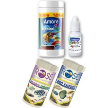 Tropical Mix Selection 125ML Lepistes-Melek-Moli Balık Yemi, Pro Energy Mix 100ML, Spirulina Garlic 100ML