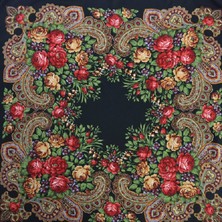 Zunhai 90 x 90CM Etnik Stil Retro T Kare Eşarp 90 x 90CM Siyah (Yurt Dışından)