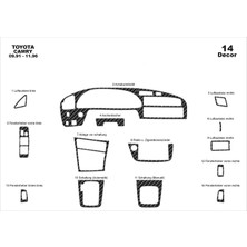 Toyota Camry Konsol-Maun Kaplama 1991-1997 14 Parça