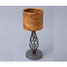 Sade Wooden Lamp Atelier Tıkka Dişbudak Kaplamalı Masa Abajuru