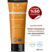 Yoon Biotin B7 ve Kolajen İçeren Vegan Saç Kremi, Nemlendiren, Besleyici ve Onarıcı Saç Bakım Kremi 200 ml