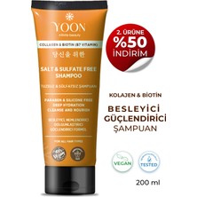 Yoon Sülfatsız ve Tuzsuz Şampuan, Kolajen Biotin B7 İçerikli Parabensiz, Nemlendirici Vegan Şampuan 250 ml