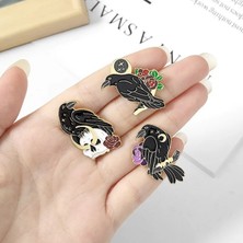 Lolandwiki XZ1400 Set Punk Gotik Karga Kuzgun Emaye Pimleri Kuş Tüyü Ay Çiçekleri Veba Doktor Hayvan Broş Rozeti Takı Hediye Arkadaşlar Çocuklar Için (Yurt Dışından)