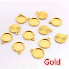 Lolandwiki Rodyum 10MM x 50 Adet 8/10/12-40MM Iç Boyut Klasik 7 Renk Kaplama Tek Taraflı Tek Asılı Basit Stil Cabochon Taban Ayarı Charms Kolye (Yurt Dışından)