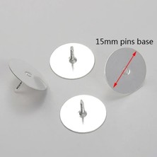 Lolandwiki 15MM Gümüş Tepsi 50 Adet Kauçuk/metal Pin Arkaları Kalp Broş Toka Düğme Klipsler Kadınlar Için Diy Yaka Toka Aksesuarları Takı Yapımı Bulguları (Yurt Dışından)