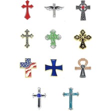 Lolandwiki MP394-2 Metal Çapraz Serisi Rozet Pin Hıristiyan Katolik Özelleştirilmiş Çinko Alaşım Rozeti El Sanatları Damlayan Kilise Broş Rozeti (Yurt Dışından)