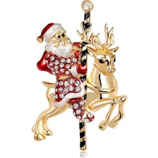 Lolandwiki Renk 26 Lüks Zarif Noel Broş Pin Kardan Adam Noel Baba Çizme Garland Moda Takı Hediye Dekorasyon (Yurt Dışından)