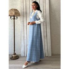 Küçüğüm Butik Bebe Mavisi Tüvit A-Kesim Jile Elbise