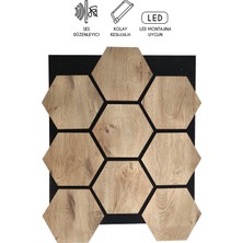 Freehome Mdf Ahşap Altıgen Petek Akustik Duvar Kaplama Paneli - 60 x 70 cm