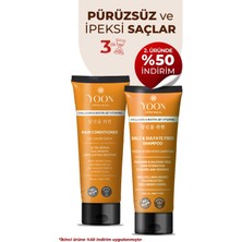 Yoon Vegan Tuzsuz Şampuan 250ML & Saç Bakım Kremi 200ML Sülfatsız, Kolajen ve Biotinli 2'li Besleyici Set