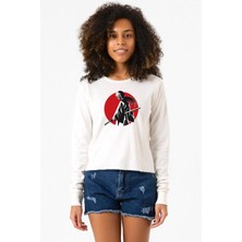 Tshirthane Rurouni Kenshin Samurai Logo Ekstra Uzunkol Sweatshirt Ekru