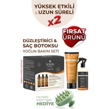 Yoon 3'lü Uzun Süren Düzleştirici & Saç Botoxu Kiti, Tuzsuz Şampuan 250ML Saç Spreyi 250ML Saç Bakım Seti