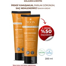 Yoon 2'li Biotin B7 ve Kolajen Içeren Vegan Saç Kremi Besleyici ve Onarıcı Saç Bakım Kremi 2 Adet x 200ML