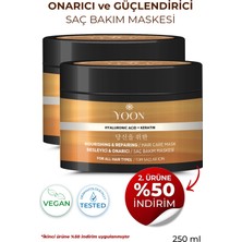 Yoon 2'li Saç Bakım Maskesi 360° Yoğun Onarıcı Hyaluronic Asit ve Keratinli Saç Maskesi 2 Adet x 250ML