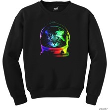 Wakha Kedi Galaksi Siyah Sweatshirt