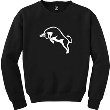 Wakha Boğa Siluet Siyah Sweatshirt