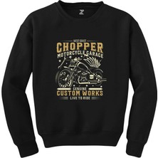 Wakha West Coast Chopper Motorcycle Siyah Sweatshirt