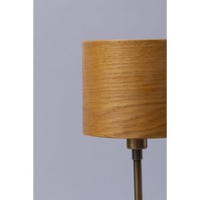 Sade Wooden Lamp Atelier Torni Meşe Kaplamalı Minimalist Abajur