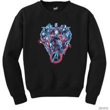 Wakha Avengers End Game Team Siyah Sweatshirt