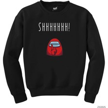 Wakha Among Us Shhhhhh Siyah Sweatshirt