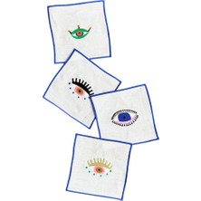 Göz Desenli Kokteyl Peçete Seti ( 4 Adet )