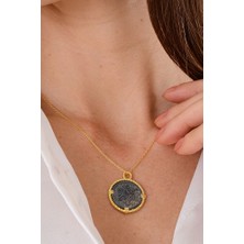 Ricco Jewellery 14 K Gold Kaplama 925 Ayar Gümüş Medusa Madalyon Kolye