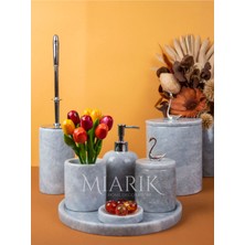 Miarik Design Dekoratif Grı Mermer 7 Li Banyo Seti Takımı