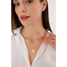 Ricco Jewellery 14 K Gold Kaplama 925 Ayar Gümüş Asimetrik Kutup Yıldızı Kolye