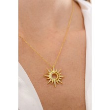 Ricco Jewellery 14 K Gold Kaplama 925 Ayar Gümüş Sunshine Kolye