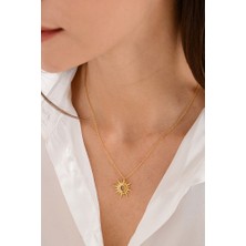 Ricco Jewellery 14 K Gold Kaplama 925 Ayar Gümüş Sunshine Kolye