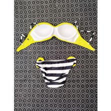 Abelia Swimwear Balenli Kaplı Straplez Bikini Takım