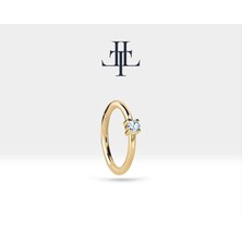 Pırlantalı Halka Piercing Küpe, 12 mm , 1.2 Mm, 14K Sarı-Beyaz-Kırmızı Altın | LE00001D