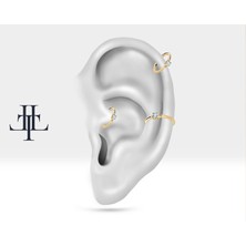 Pırlantalı Halka Piercing Küpe, 12 mm , 1.2 Mm, 14K Sarı-Beyaz-Kırmızı Altın | LE00001D