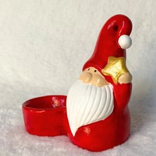 Uretti El Yapımı Yeni Yıl Noel Baba Tlight Mumluk - 10 / 15  cm