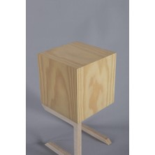 Sade Wooden Lamp Atelier Tahtı Çam Ağacı Kaplamalı Masa Abajuru