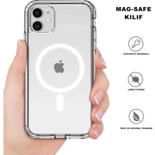 Just Cheap Store Apple iPhone 12 Kılıf Kamera Lens Korumalı Magsafe Destekli Şeffaf Darbe Emici Sert Kapak