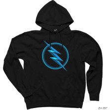 Wakha Flash Logo Blue Siyah Kapşonlu Sweatshirt Hoodie