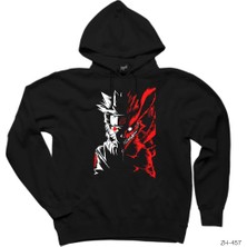 Wakha Naruto Fox Siyah Kapşonlu Sweatshirt Hoodie