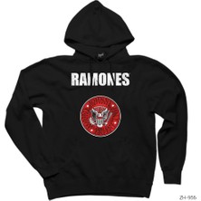 Wakha Ramones Siyah Kapşonlu Sweatshirt Hoodie