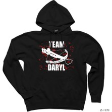 Wakha The Walking Dead Team Daryl Siyah Kapşonlu Sweatshirt Hoodie
