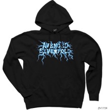 Wakha Avenged Sevenfold Lighting Logo Siyah Kapşonlu Sweatshirt Hoodie
