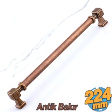 Badem10 Talas Antik Bakır Metal 224 mm Eskitme Mobilya Mutfak Çekmece Dolap Kulpu Kulbu Kulpları 22.4 cm