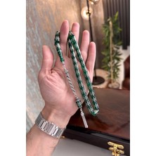 Rolex Yeşili Gümüş Işlemeli  sıkma Kehribar