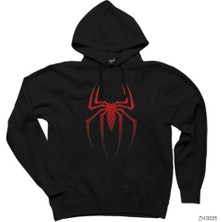 Wakha Spiderman Suit Siyah Kapşonlu Sweatshirt Hoodie