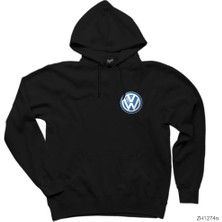 Wakha Volkswagen Logo Siyah Kapşonlu Sweatshirt Hoodie