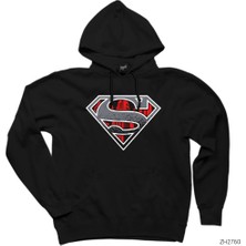 Wakha Superman Dark Legend Siyah Kapşonlu Sweatshirt Hoodie